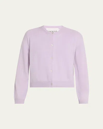 Nackiyé Classic Cashmere Cardigan In Lilac