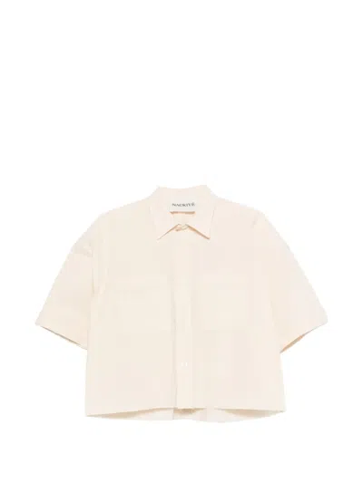 Nackiyé Dad's Crop Pocket Frayed Shirt In Neutral