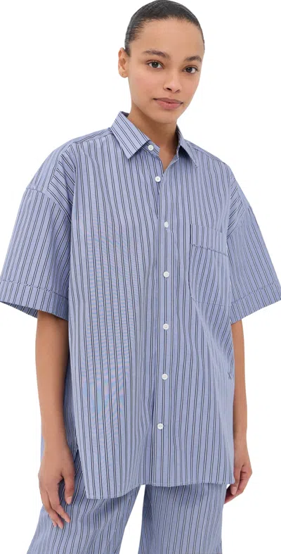 Nackiyé Dad's Shirt Blue Navy Stripe
