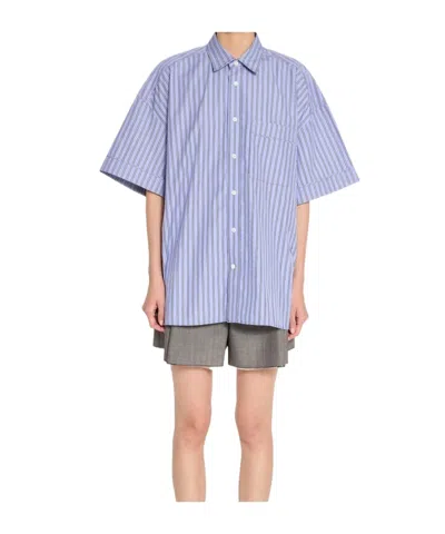 Nackiyé Dad's Striped Pocket Shirt In Blue