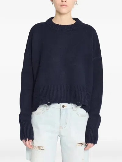 Nackiyé Distressed Sweater In Blue