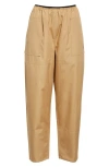 Nackiyé Nackiyè Elastic Waist Cotton Pants In Caramel