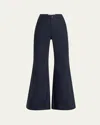 Nackiyé Flared High Waist Pants In Marine