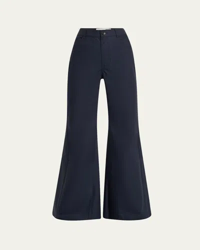 Nackiyé Flared High Waist Pants In Marine