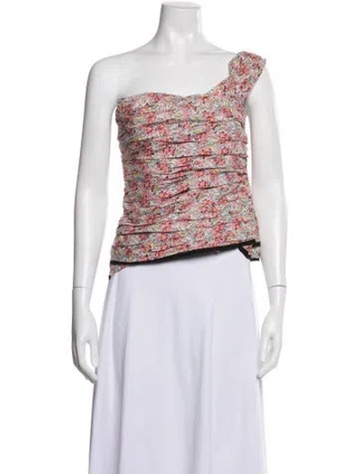 Pre-owned Nackiyé Floral Print One-shoulder Top In Multi