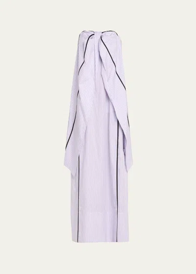 Nackiyé Gelato Stripe Knotted Column Dress In Lavender Stripe