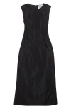 Nackiyé Nackiyè Go Lightly Pleated Satin Sleeveless Dress In Black