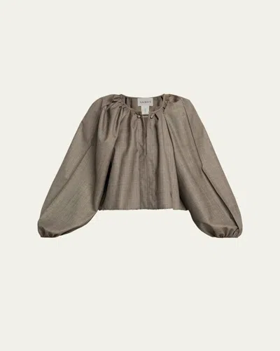 Nackiyé Grand Bazaar Long-sleeve Mini Shirt In Gray
