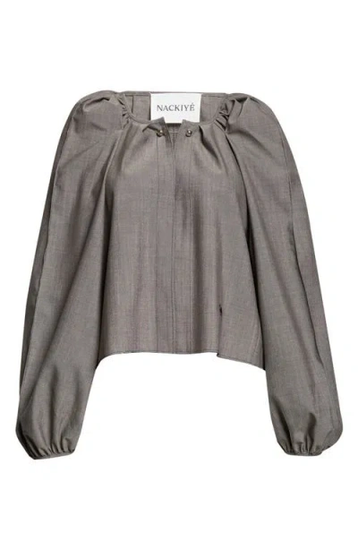 Nackiyé Nackiyè Grand Bazaar Mini Virgin Wool Blend Top In Gray
