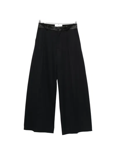 Nackiyé Hutton Velvet Trim Palazzo Pants In Black