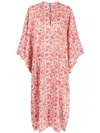 Nackiyé Joyce Floral-print Poncho In Red
