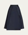 Nackiyé Little Darling Pintuck Midi Skirt In Marine