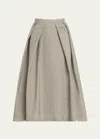 Nackiyé Little Darling Pintuck Midi Skirt In Smoke