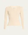 Nackiyé Long Sleeve Fine Ribbed Knit Top In Merengue
