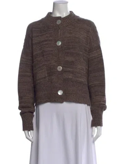 Pre-owned Nackiyé Merino Wool Mock Neck Sweater In Brown