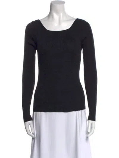 Pre-owned Nackiyé Merino Wool Scoop Neck Top W/ Tags In Black