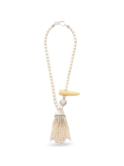 Nackiyé Petite Rengin Pearl-embellished Necklace In Gold