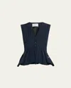 Nackiyé Bang Bang Gilet Style Shirt Marine Pinstripe In Marine Pinstripe