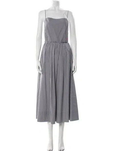 Pre-owned Nackiyé Plaid Print Long Dress In Black