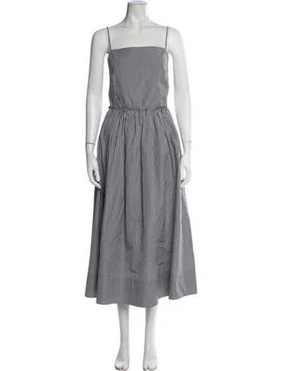 Pre-owned Nackiyé Plaid Print Midi Length Dress In White