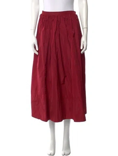 Pre-owned Nackiyé Pleated Accents Midi Length Skirt In Red