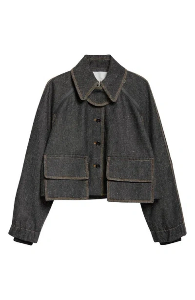 Nackiyé Nackiyè Precious Cargo Denim Crop Jacket In Blue