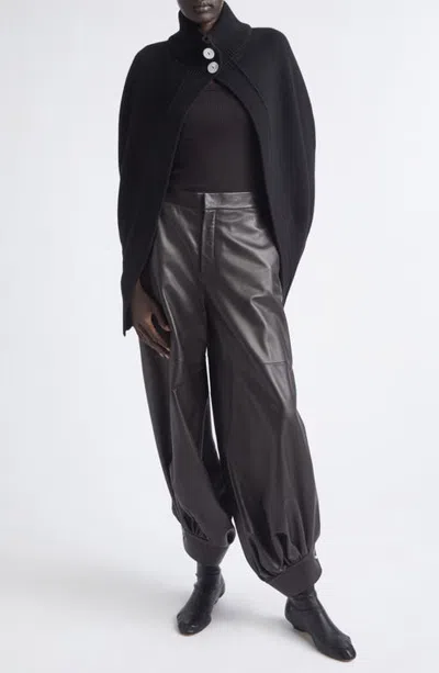 Nackiyé Nackiyè Roxalena Wool & Cashmere Knit Cape In Black