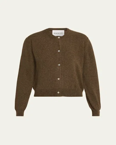 Nackiyé Sea Shell Cashmere Cardigan In Brown