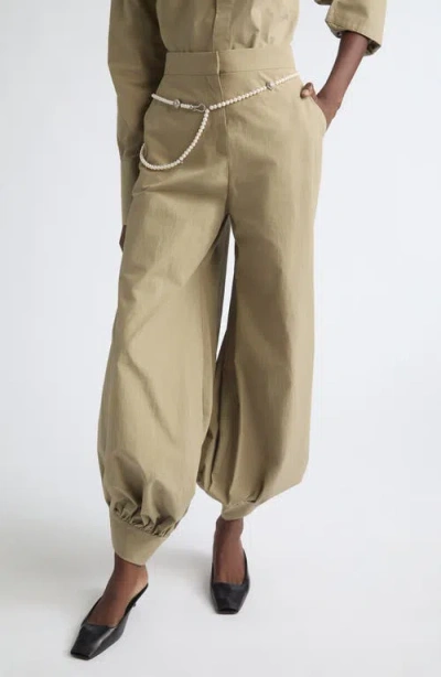 Nackiyé Nackiyè Seis Wide Leg Crop Pants In Green