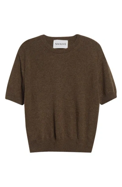 Nackiyé Nackiyè Short Sleeve Cashmere Sweater In Brown