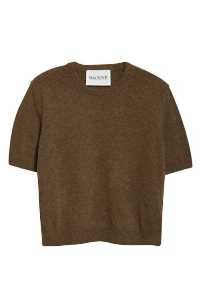 Nackiyé Nackiyè Short Sleeve Cashmere Sweater In Brown