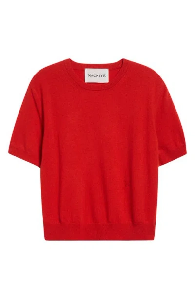Nackiyé Nackiyè Short Sleeve Cashmere Sweater In Red