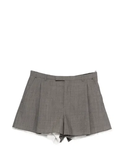 Nackiyé Split Pleated Shorts In Gray