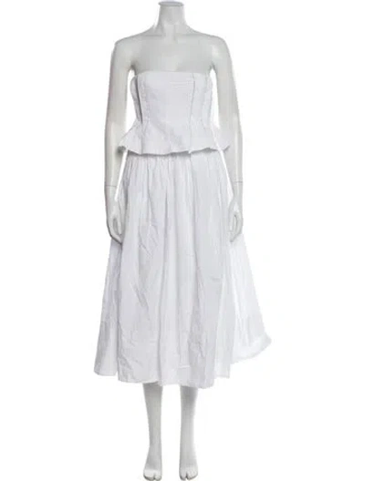 Pre-owned Nackiyé Strapless Knee-length Dress In White