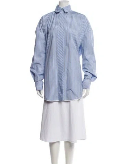 Pre-owned Nackiyé Striped Long Sleeve Top In Blue
