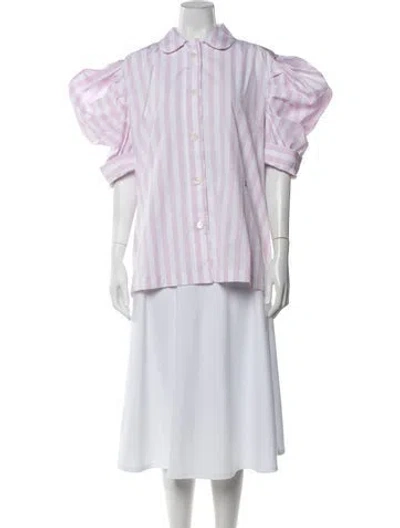 Pre-owned Nackiyé Striped Short Sleeve Blouse W/ Tags In Multicolor