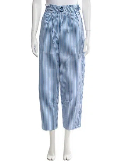 Pre-owned Nackiyé Striped Wide Leg Pants In Blue