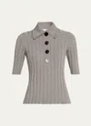 Nackiyé Sugarman Polo Wool Top In Smoke