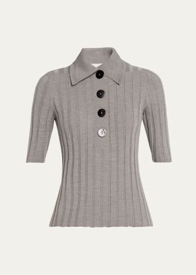 Nackiyé Sugarman Polo Wool Top In Smoke