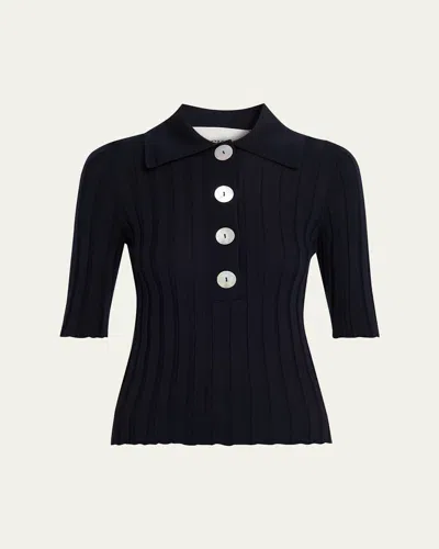 Nackiyé Sugarman Short Sleeve Knit Polo In Multi