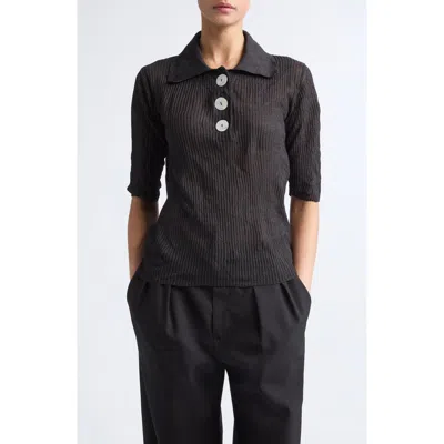 Nackiyé Nackiyè Sugarman Virgin Wool Rib Polo In Silver
