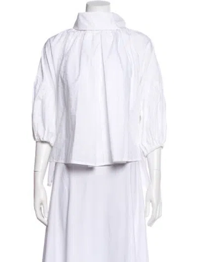 Pre-owned Nackiyé Three-quarter Sleeve Blouse In White