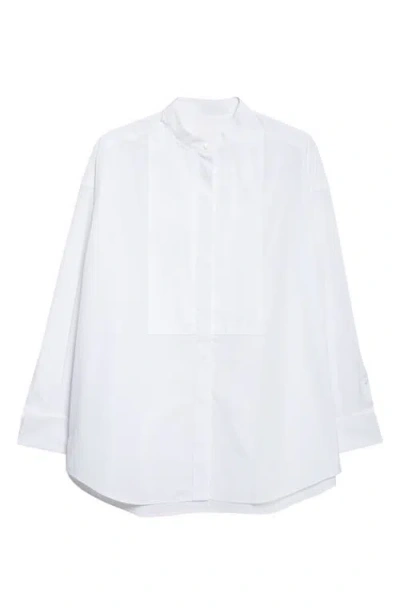 Nackiyé Nackiyè Tux Oversize Cotton Poplin Tuxedo Shirt In White