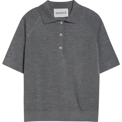 Nackiyé Nackiyè Virgin Wool & Silk Polo In Gray