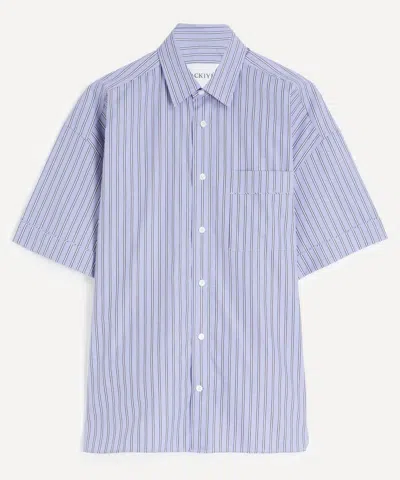 Nackiyé Nackiye Women's Dads Shirt In Blue Navy Stripe