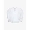 Nackiyé Womens Nackiye Odalique Pleat-shoulder Relaxed Cotton Top In Kaimak