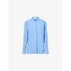 Nackiyé Womens Sky Saville Long-sleeve Cotton Shirt In Blue