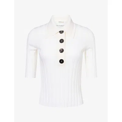 Nackiyé Womens Sugarman Wool Polo Knit Top Kaimak