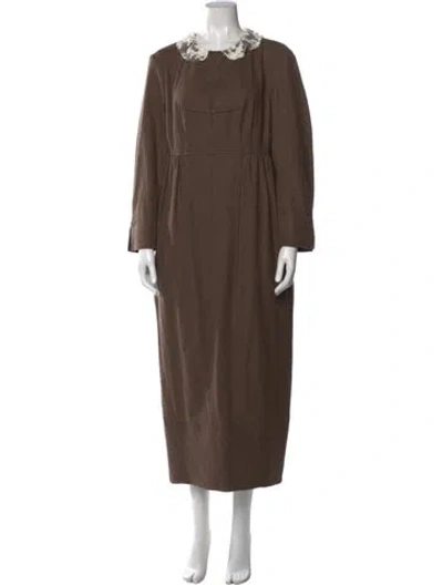Pre-owned Nackiyé Wool Midi Length Dress In Brown