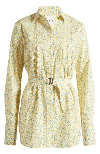 Nackiyé X Liberty London Island Girl Cotton Shirt In Lemon Blossom